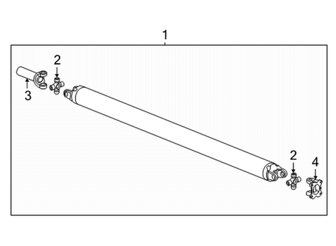 2022 GMC Sierra 2500 HD Drive Shaft - Rear Yoke Diagram for 84620576