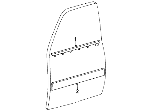 Diagram for 1996 Toyota Land Cruiser Exterior Trim - Front Door 