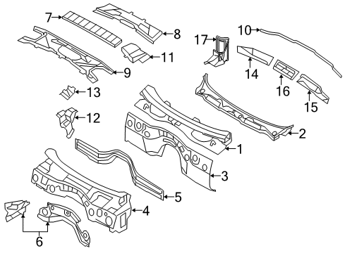 2010 BMW M3 Blower Motor & Fan Sound Insulation Set Front-/Partit. Wall Diagram for 51486961211