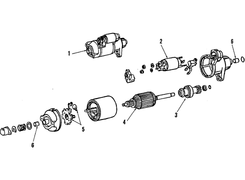 1989 Toyota Camry Starter Bushings Diagram for 28111-51011