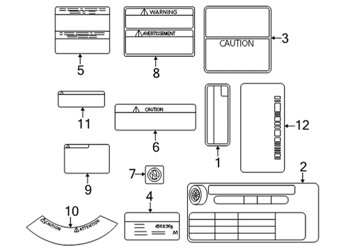 2022 Toyota GR86 Information Labels Info Label Diagram for SU003-09482