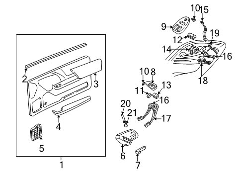 1994 Chevrolet Camaro Interior Trim - Door Switch Asm-Outside Rear View Mirror Diagram for 10195585