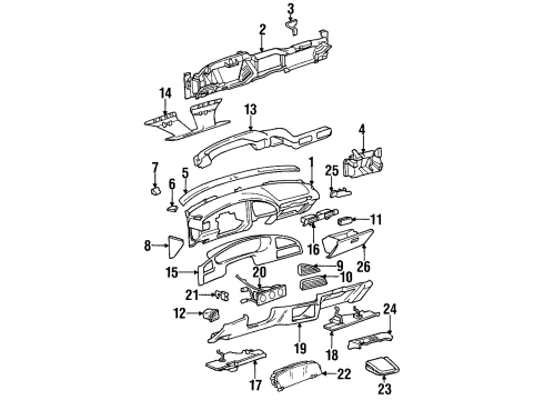 1998 Buick Skylark Instrument Panel Instrument Panel Diagram for 22601507