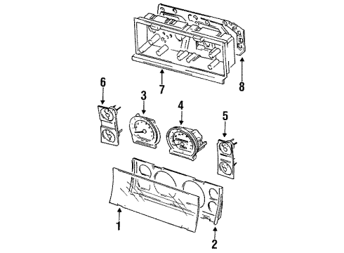 1993 Jeep Grand Cherokee Instruments & Gauges Sensor Diagram for 56007097