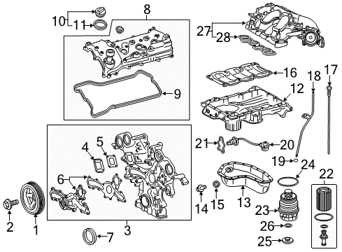 2020 Toyota Camry Filters Air Filter Diagram for 17801-F0020