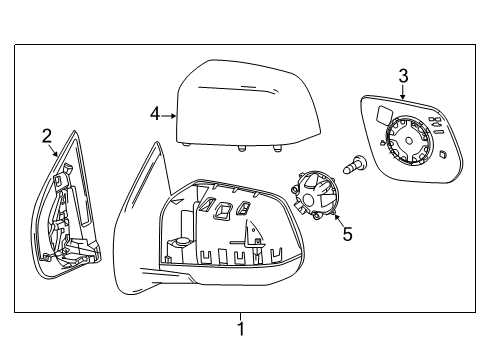 2020 Chevrolet Colorado Mirrors Mirror Assembly Gasket Diagram for 23488516