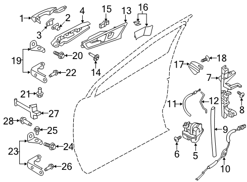2021 Ford Edge Front Door Window Motor Diagram for FT4Z-7823395-A
