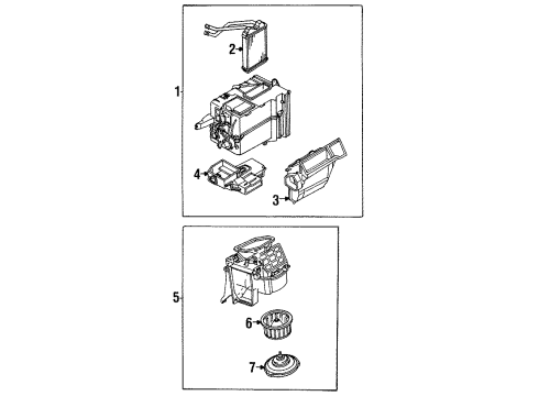 1990 Toyota Corolla Heater Components Heater Assembly Diagram for 87150-12530