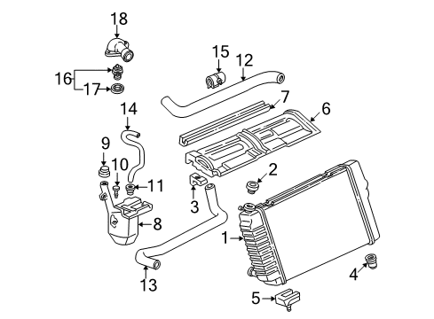 2001 Chevrolet Camaro Cooling System, Radiator, Water Pump, Cooling Fan Radiator Upper Hose Assembly Diagram for 10239870