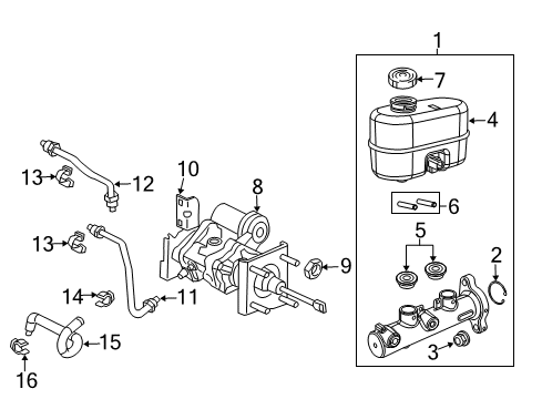 2018 Ram 2500 Hydraulic System MTR CYL-Brake Master Cylinder Diagram for 68285797AA