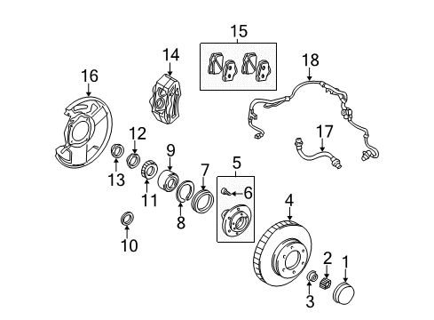 2005 Toyota Tundra Anti-Lock Brakes Rear Speed Sensor Diagram for 89546-34010