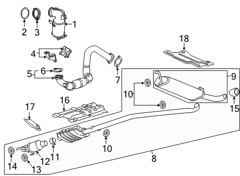 2019 Buick Encore Exhaust Components Preconverter Seal Diagram for 12641115