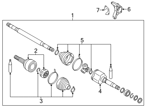 2021 Nissan LEAF Drive Axles - Front Shaft Assy-Front Drive, RH Diagram for 39100-5SA2A