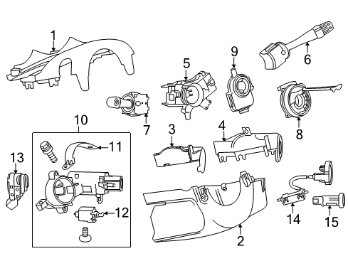 2014 Buick Verano Shroud, Switches & Levers Ignition Housing Diagram for 84165716