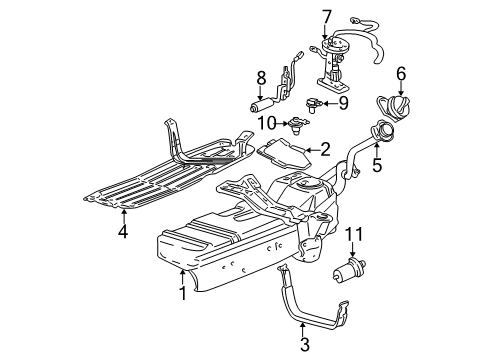 2005 Ford Explorer Sport Trac Fuel Supply Fuel Pump Assembly Diagram for 5L2Z-9H307-C