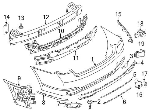2018 BMW 750i Parking Aid Rear Reflector, Rear Left Diagram for 63147342949