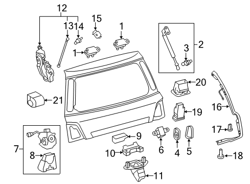 2019 Lexus LX570 Lift Gate - Lock & Hardware Switch, Back Door Control Diagram for 84930-60090