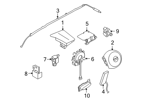 2011 Nissan Cube Air Bag Components Air Bag Assist Module Assembly Diagram for K8515-1FC0A