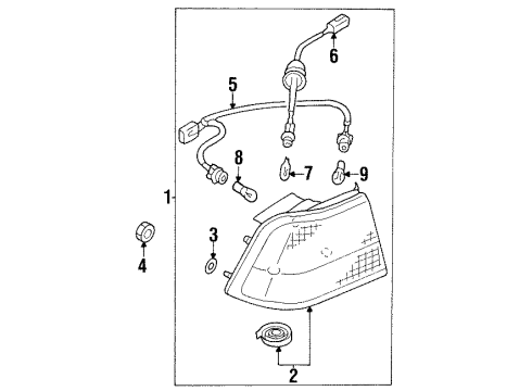 1999 Nissan Maxima Bulbs Lamp Assembly-Rear Combination, LH Diagram for 26555-0L725