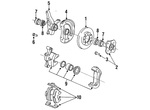 1990 Mitsubishi Precis Brake Components Shoe & Lining Kit-Rear Brake Diagram for 58305-23A00