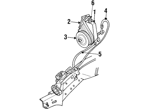 1997 Dodge Ram 3500 P/S Pump & Hoses, Steering Gear & Linkage Line-Power Steering Pressure Diagram for 52038434AB