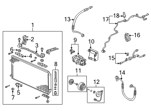 2000 Honda Odyssey Switches & Sensors Condenser Assy. Diagram for 80100-S0X-305