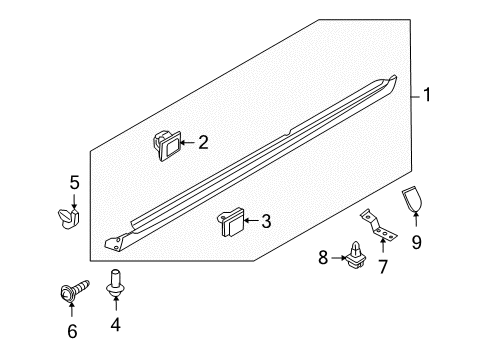 2011 Hyundai Santa Fe Exterior Trim - Pillars, Rocker & Floor Clip-Side Sill Moulding Mounting Diagram for 87756-26900