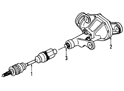 1989 Oldsmobile Cutlass Cruiser Rear Axle, Differential, Propeller Shaft Propeller Shaft Assembly Diagram for 26021953