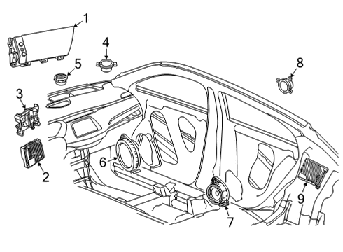 2022 Buick Envision Sound System Mount Bracket Diagram for 84930261