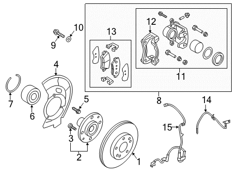 2015 Hyundai Elantra GT Anti-Lock Brakes Sensor Assembly-Abs Real Wheel , RH Diagram for 59930-A5300