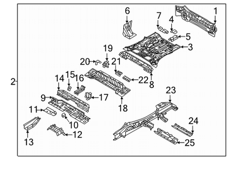 2022 Hyundai Tucson Rear Body, Floor & Rails PANEL COMPLETE-REAR FLOOR Diagram for 65500-P0000