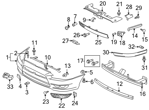 2010 Mitsubishi Lancer Automatic Temperature Controls Nut-Spring Diagram for MS440191