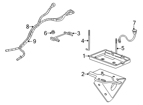 2002 Dodge Ram 1500 Van Battery Support-Battery Tray Diagram for 55359006AF