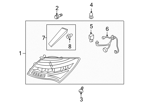2010 Acura RL Tail Lamps Taillight Assembly, Passenger Side Diagram for 33500-SJA-A13