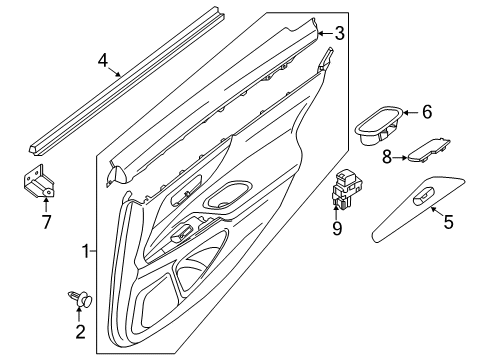 2013 Nissan Altima Interior Trim - Rear Door WEATHERSTRIP-Rear RH In Diagram for 82834-3TA1A