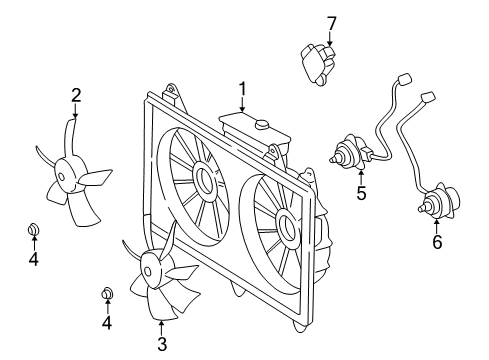 2006 Lexus LS430 Cooling System, Radiator, Water Pump, Cooling Fan Shroud, Fan Diagram for 16711-50110