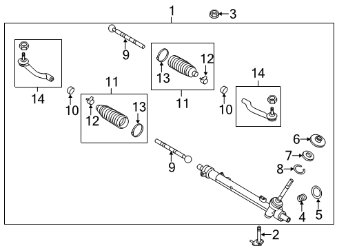 2016 Chevrolet City Express Steering Column & Wheel, Steering Gear & Linkage Gear Assembly Cap Diagram for 19316651