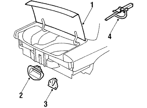 1995 Chevrolet Corsica Trunk Lid Hinge Asm-Rear Compartment Lid Diagram for 10092394