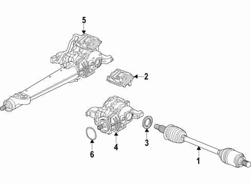 2019 Chevrolet Blazer Rear Axle, Axle Shafts & Joints, Differential, Propeller Shaft Axle Assembly Diagram for 84598354