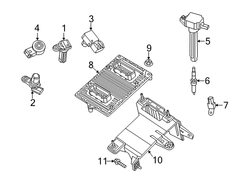 2013 Dodge Dart Powertrain Control Bracket-Engine Control Module Diagram for 4672509AD