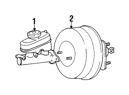 1999 Ford Crown Victoria Hydraulic System Master Cylinder Diagram for F8AZ2B195DA