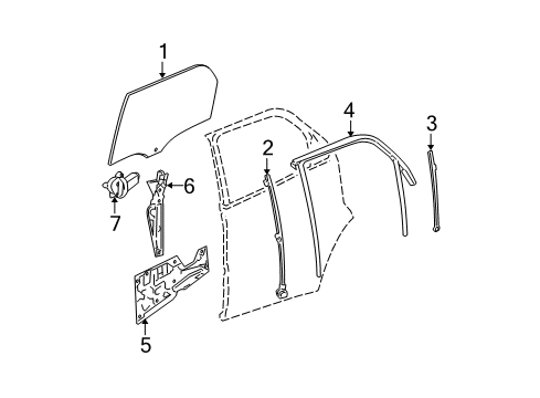 2007 Chevrolet Equinox Front Door Run Channel Diagram for 15255582