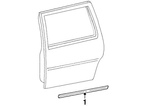 1997 Ford Windstar Exterior Trim - Side Loading Door Body Side Molding Diagram for F78Z1625532DAL