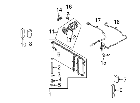 2002 Infiniti Q45 Air Conditioner Pipe-Front Cooler, High A Diagram for 92441-CR900
