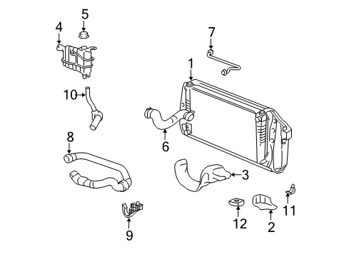 2005 Lincoln Navigator Radiator & Components Upper Hose Diagram for 2L1Z-8260-AC