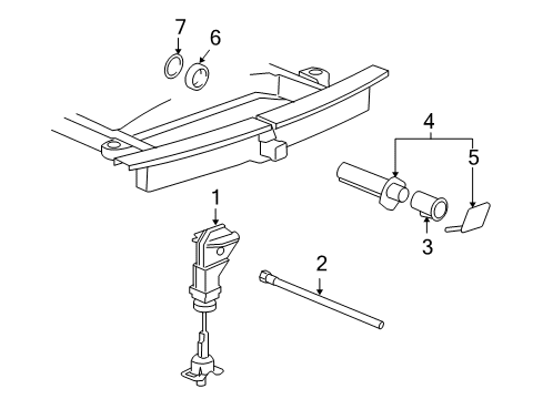 2009 GMC Sierra 1500 Spare Tire Carrier Case Diagram for 15854877