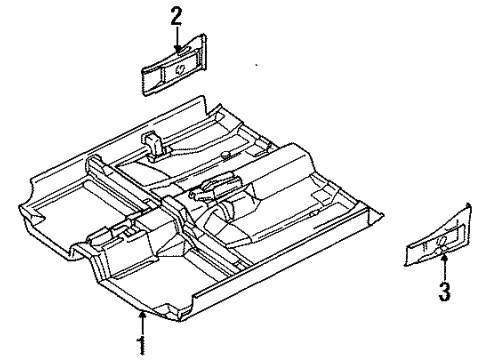 1998 Chevrolet Metro Pillars, Rocker & Floor - Floor & Rails PANEL, Floor Pan Diagram for 91173472