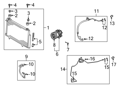 Diagram for 2006 Scion xB A/C Condenser, Compressor & Lines