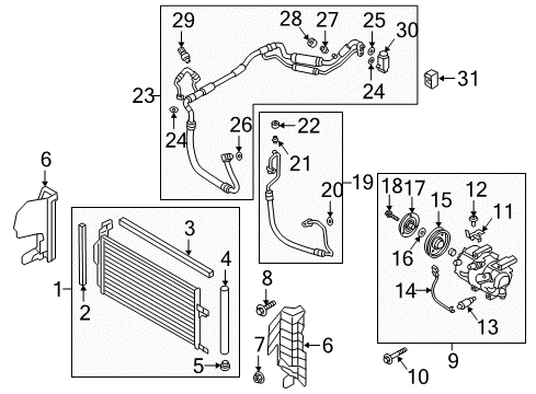 2018 Hyundai Elantra GT A/C Condenser, Compressor & Lines Valve-Control Diagram for 97674-3M001