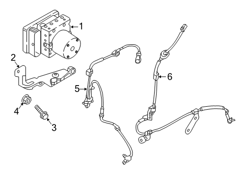 2021 Hyundai Tucson ABS Components Bracket-Hydraulic Module Diagram for 58960-D3510